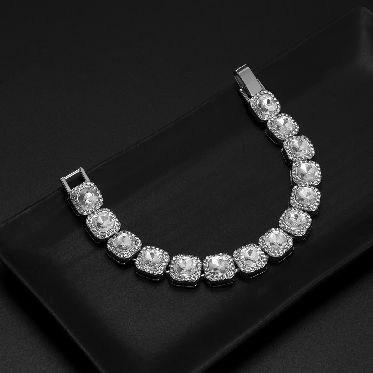 Full Diamond Square Quartz Watch