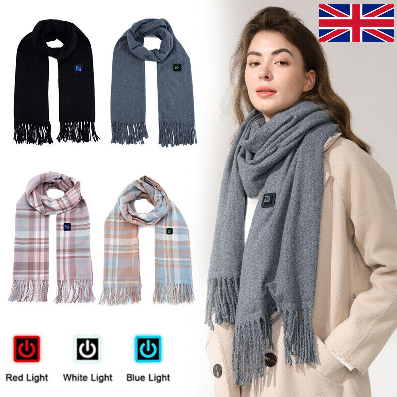 Smart Electric Heated Scarf Winter Neck Warmer Shawl USB Man Woman Designer HS