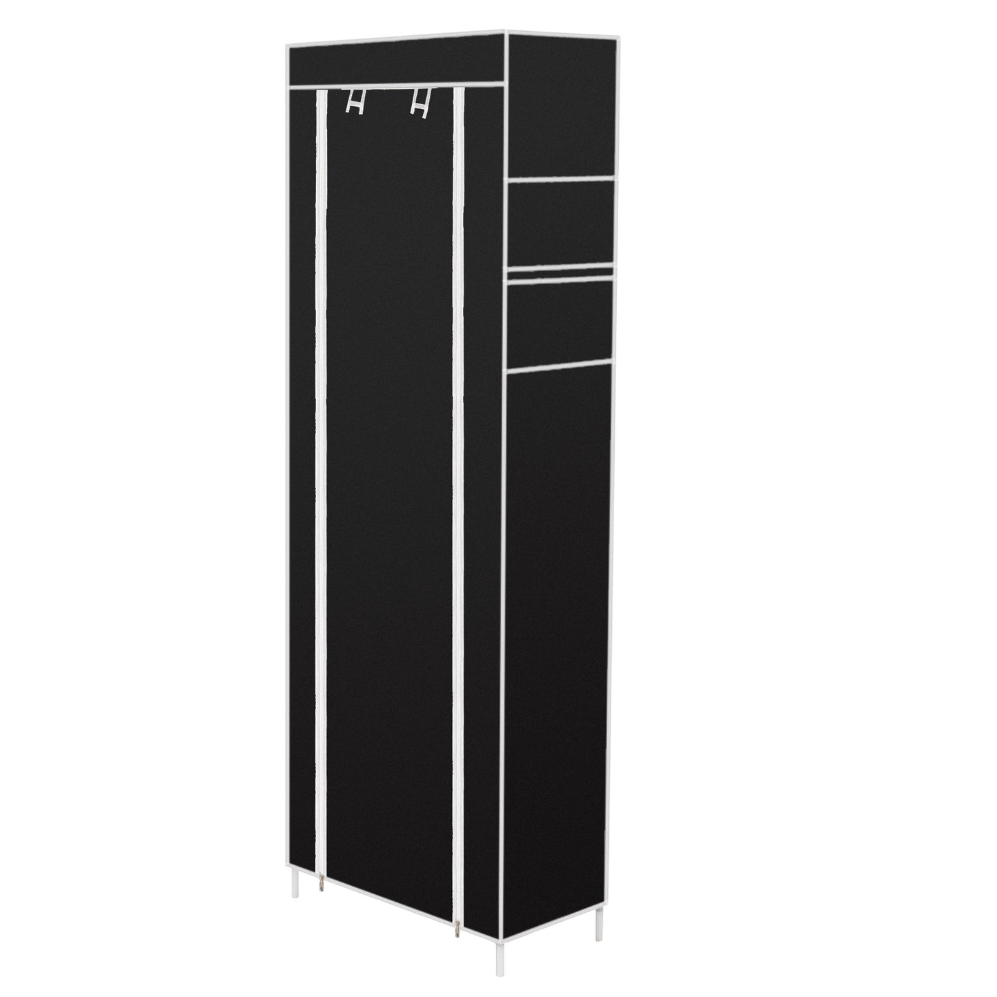 10-layer 9-panel Non-woven Shoe Cabinet Black