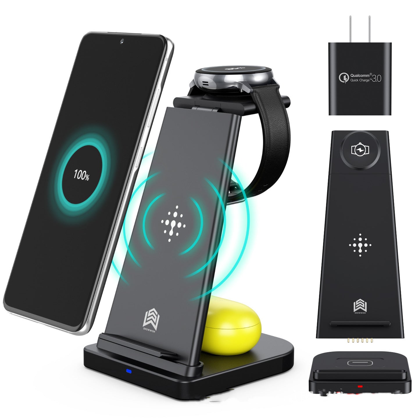 Desktop Multi-function Wireless Charger Base