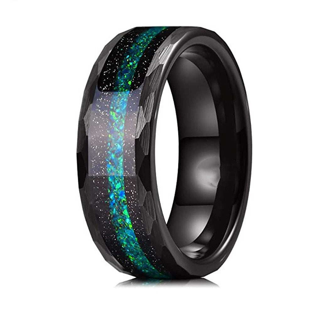 Turquoise Wide Surface 4MM Male Tungsten Ring