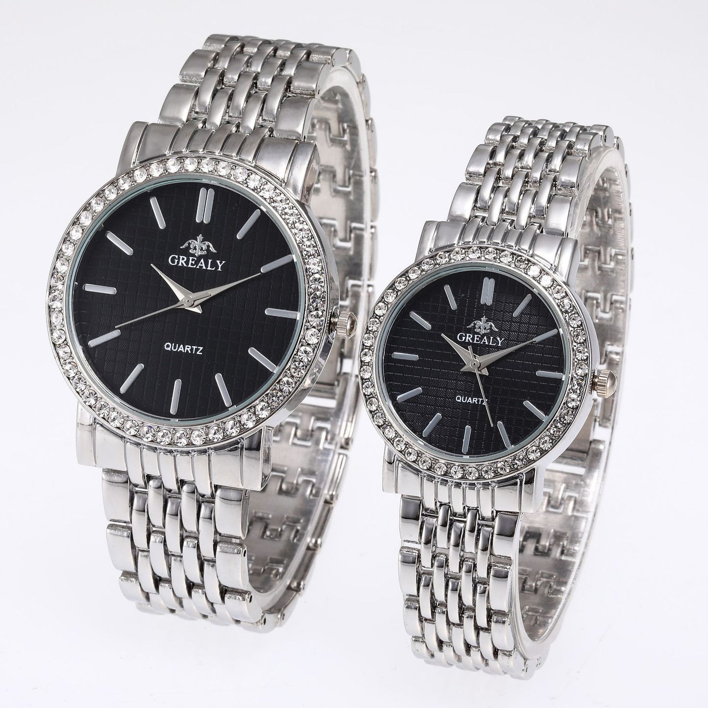 Men's And Women's Simple Casual Quartz Watch With Steel Strap And Diamond