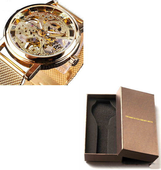 Hollow men's mechanical watch