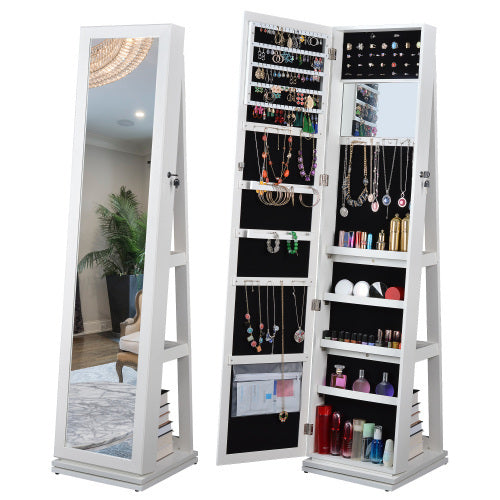 Full Body Mirror 360  Rotating Jewelry Cabinet