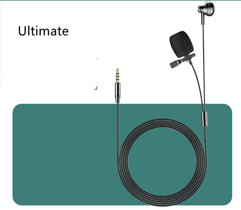 Lavalier Microphone Monitor Line Video Live Mini Interview Recording Equipment