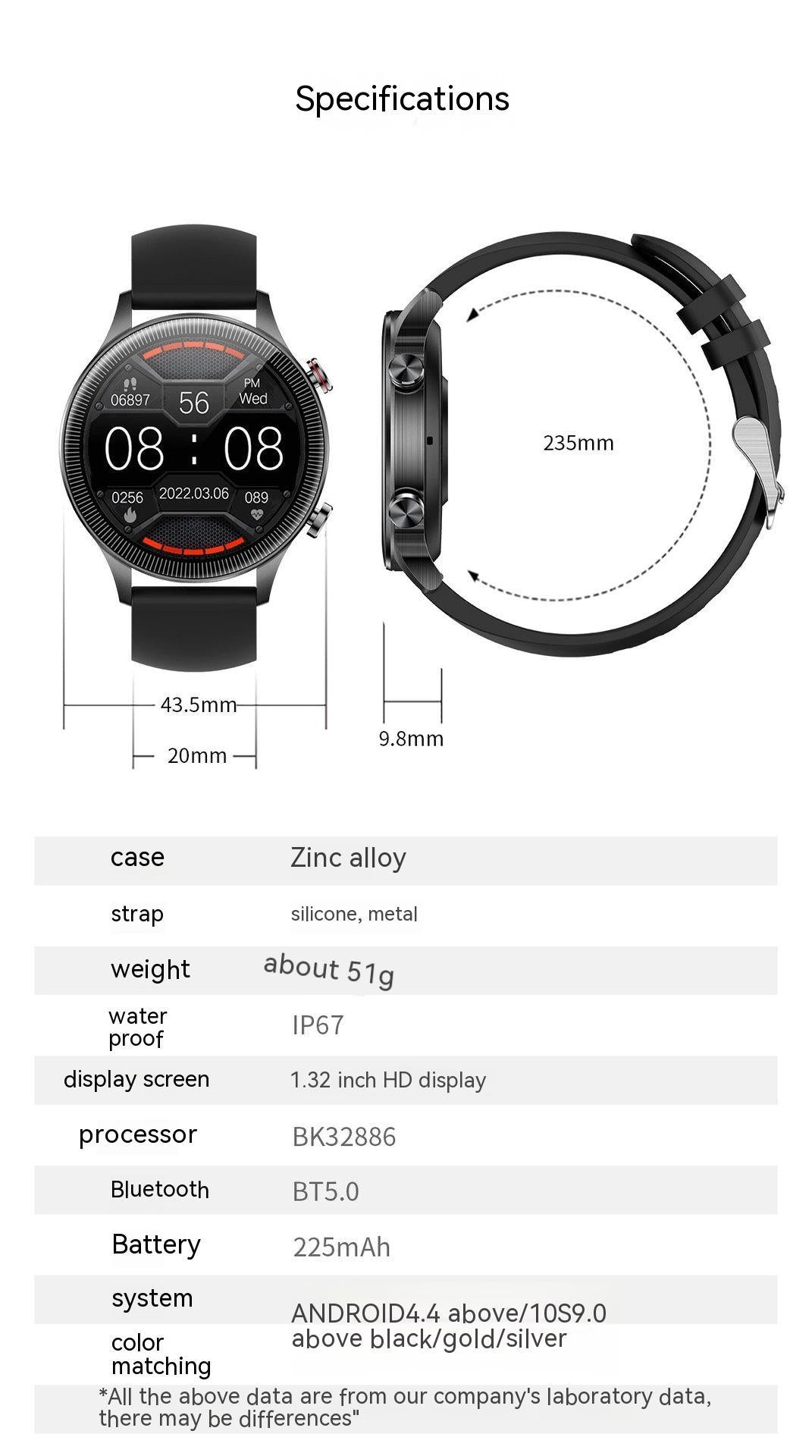 CF92 Blood Pressure Heart Rate Monitor Smart Watch