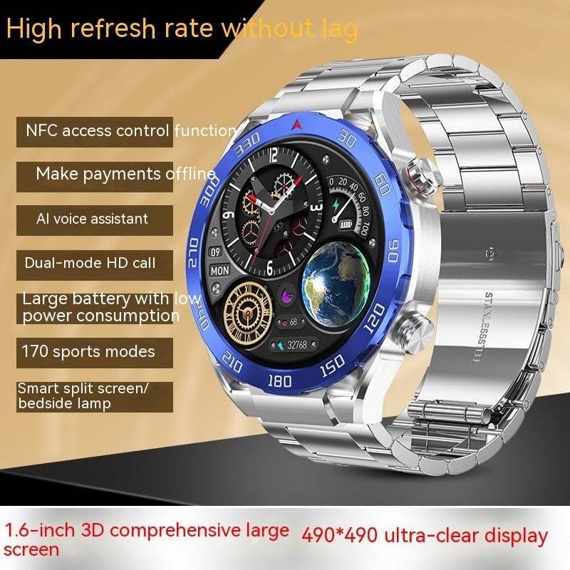 Smart Watch Waterproof Multi-functional Ultra-thin 16 Large Screen Monitoring Heart Rate Blood Pressure Bluetooth Calling