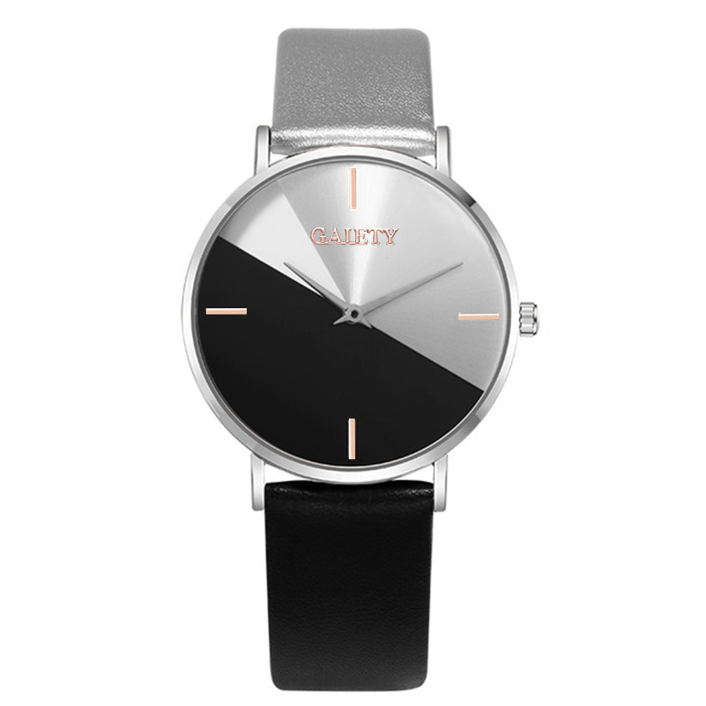 Ladies Two-color Simple Belt Watch Gift Student Versatile Personality Quartz Watch