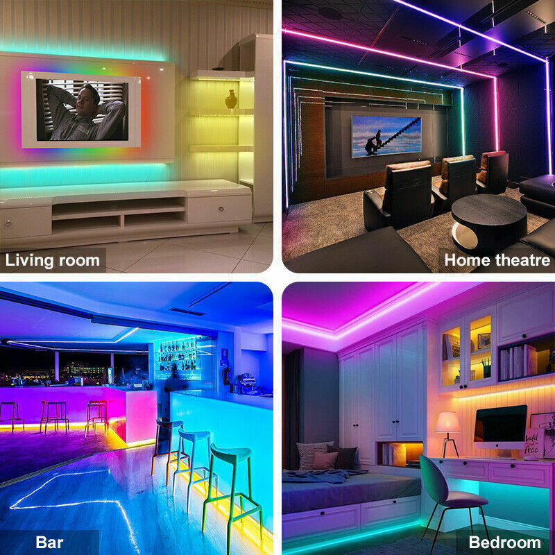 BRAND NEW 5050 RGB LED Strip Bluetooth Remote Lights TV Back Lights For Bar Room