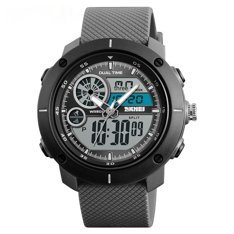 Waterproof Double Display Watch Outdoor Sports Student Double Time Calendar Chronograph Electronic Watch