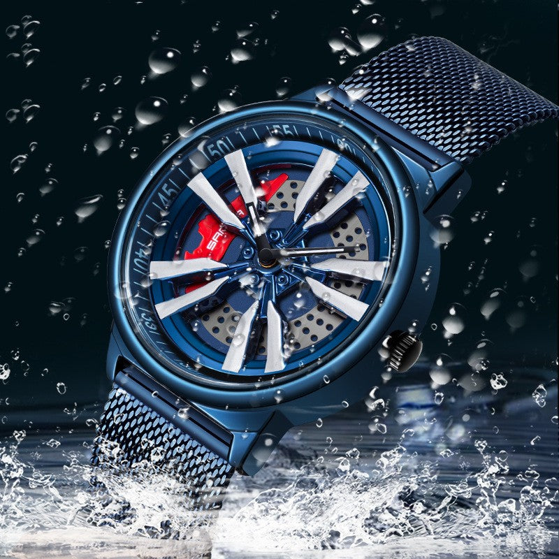 Men's Creative Cool Dial Rotating Wheel Quartz Watch