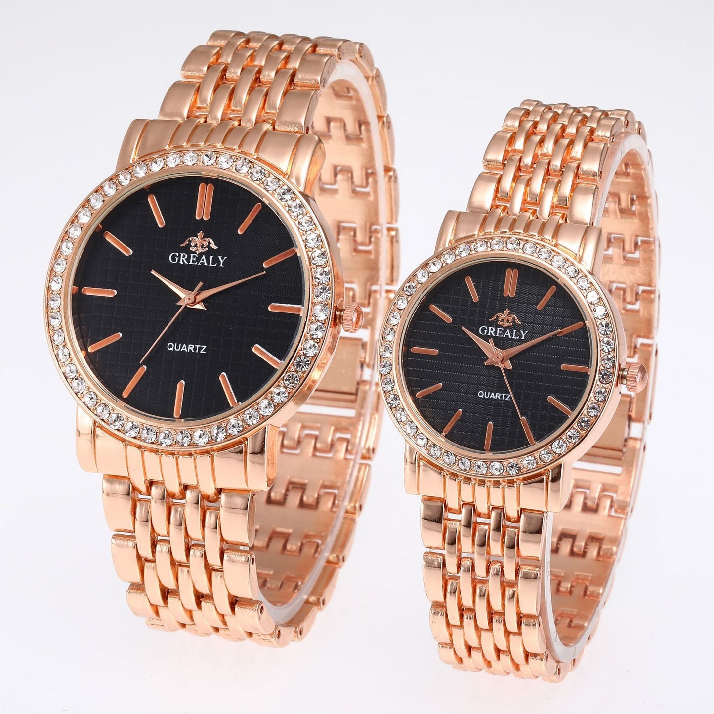 Men's And Women's Simple Casual Quartz Watch With Steel Strap And Diamond