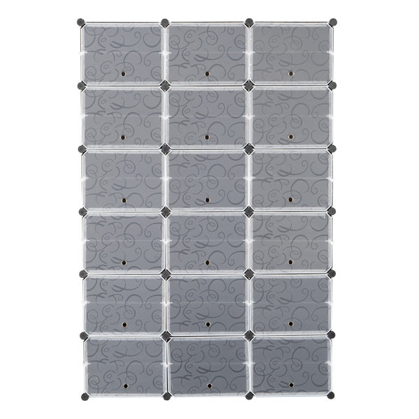 3 Rows, 12 Layers, 36 Compartments Plastic Shoe Box Storage Rack