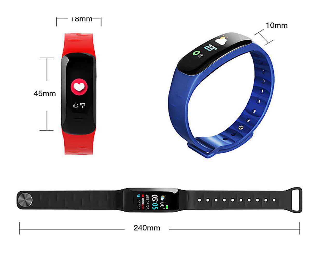 C1plus Smart Bracelet Anti-Watercolor Screen Bluetooth Pedometer