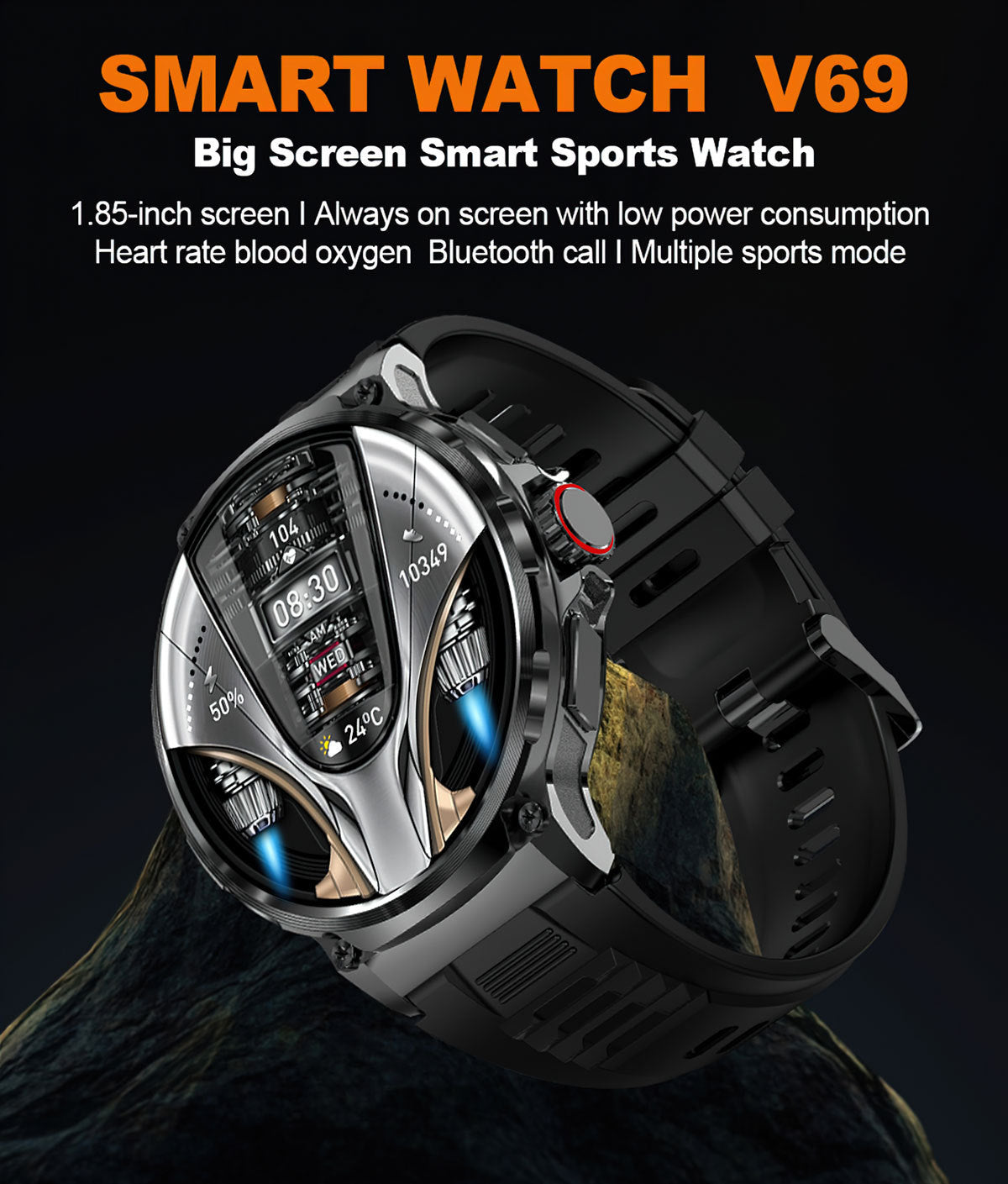 Round Screen Heart Rate Blood Oxygen Multi-sports Watch