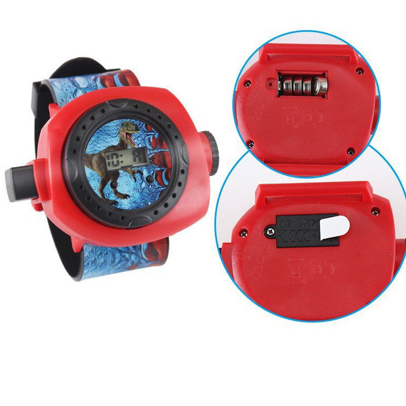 Cartoon Electronic Watch 3D Dinosaur 24 Picture Projection Watch Baby Fun Luminous Toy