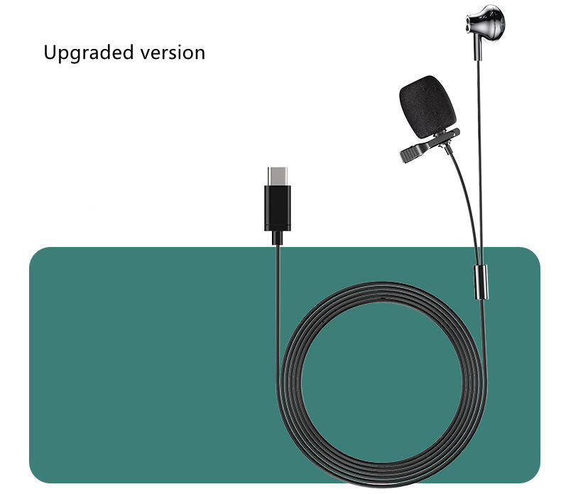 Lavalier Microphone Monitor Line Video Live Mini Interview Recording Equipment