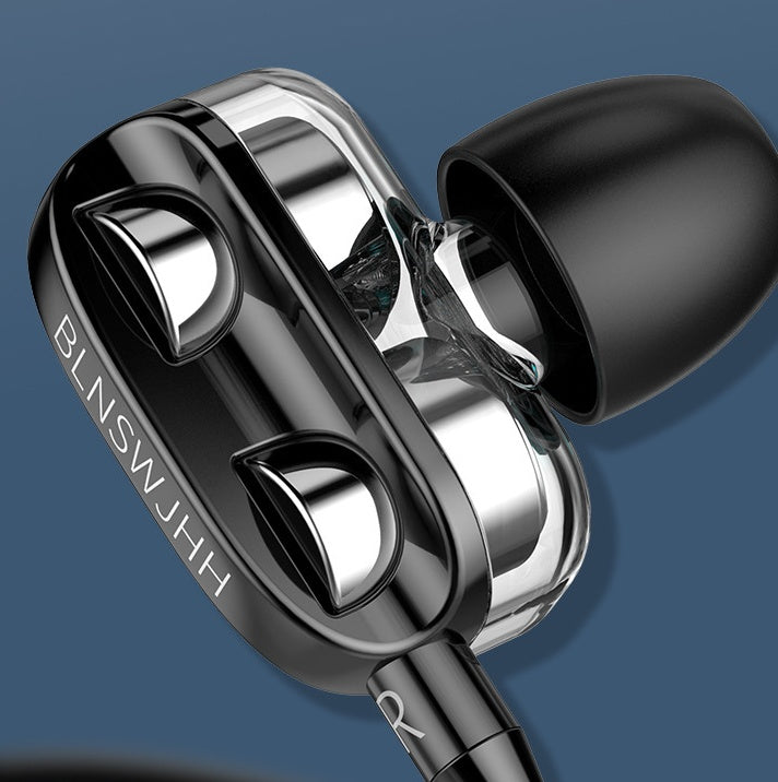 Quad-core Dual-moving Coil Dual-speaker Earphone In-ear