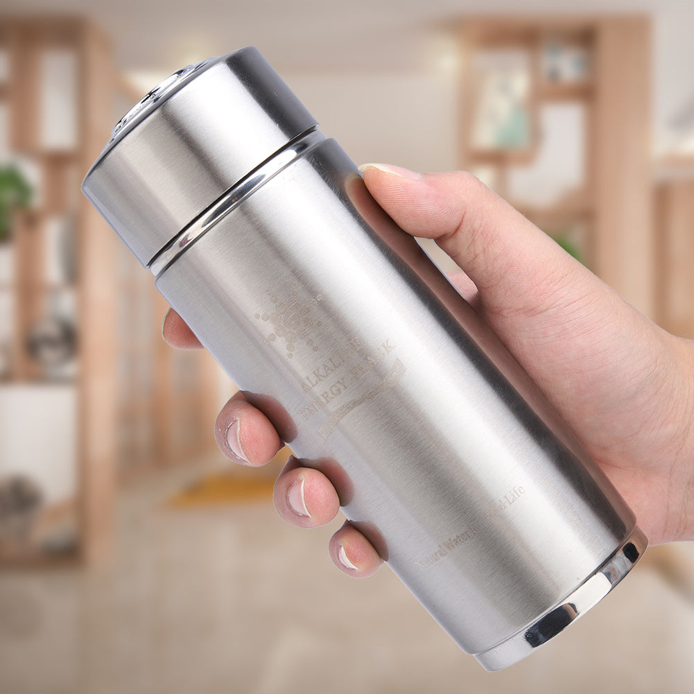 Stainless Alkaline Water Bottle Portable Nano Balance Bio Energy Lonizer Cup Flask(Silver)