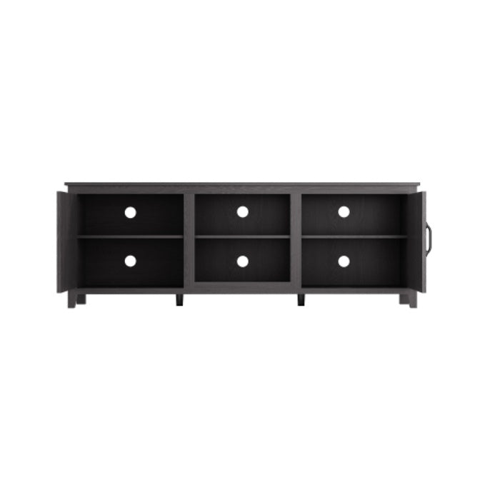 TV Stand Storage Media Console Entertainment Center,Tradition Black,with Doors