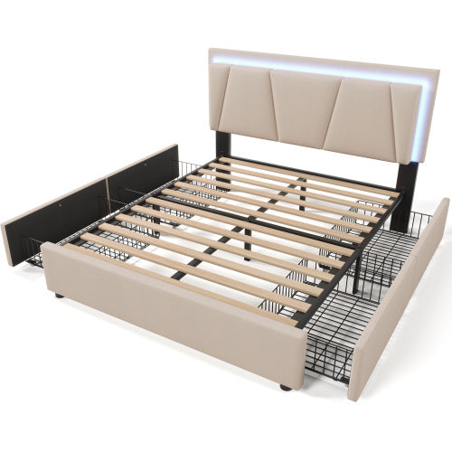 Wooden Storage Bed Bed Frame   Size 140cmx200cm