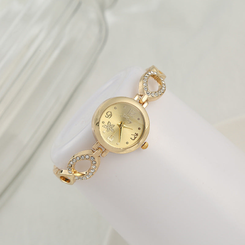 Diamond Sparkling Small Disc Watch Necklace Stud Earrings