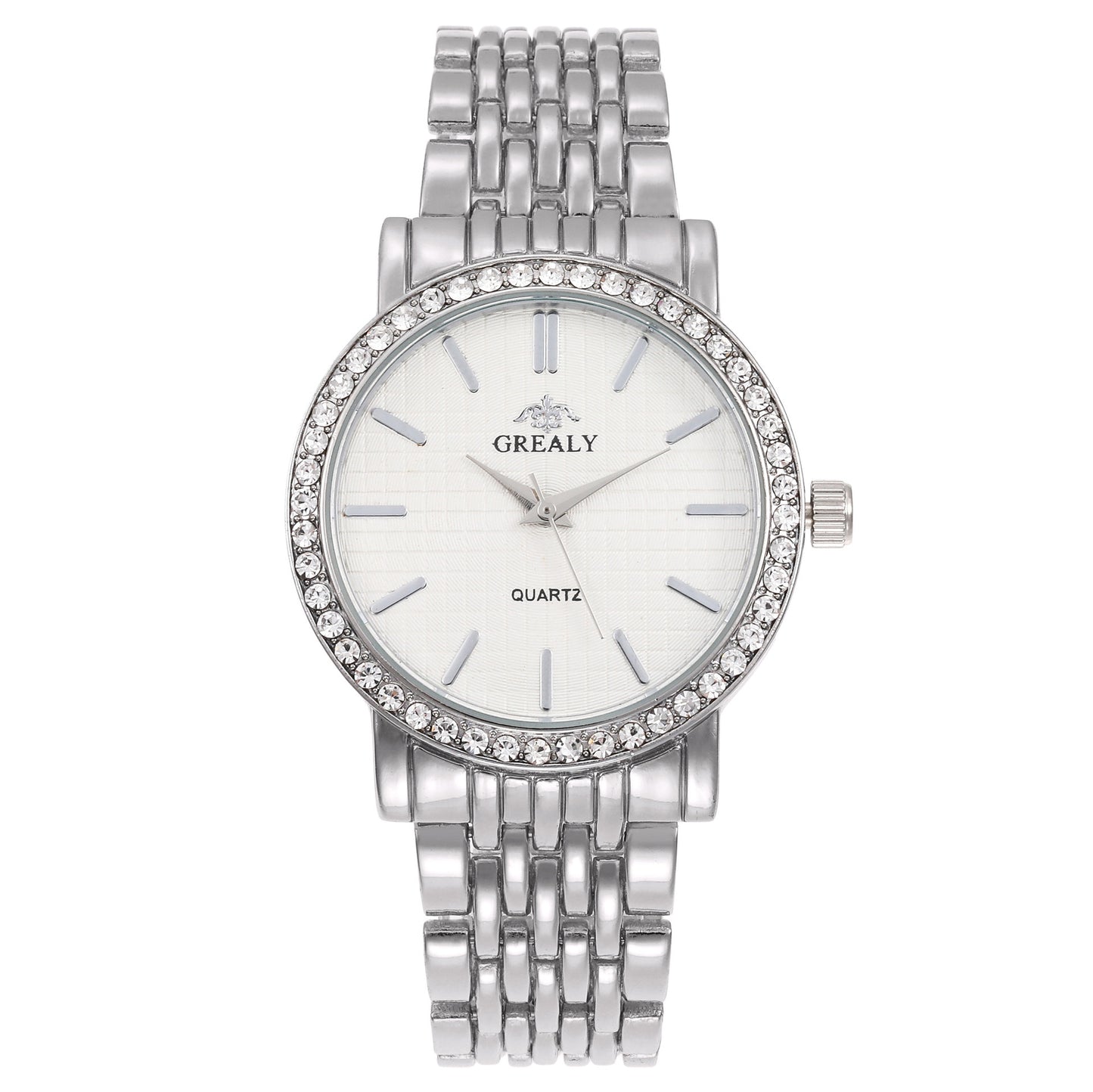 Men's And Women's Simple Casual Quartz Watch With Steel Strap And Diamond