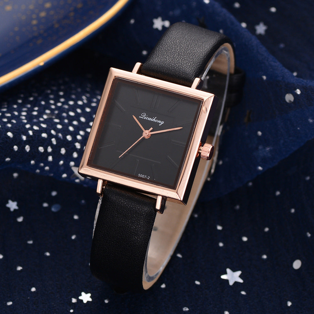 Ladies Fashion Trend Simple Pure Color Scale Belt Quartz Watch