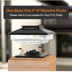 8 Pack Outdoor Solar Post Cap Lights Cold White For 4x4 5x5 6x6 Wood Posts In Garden Decor  IP65 Waterproof