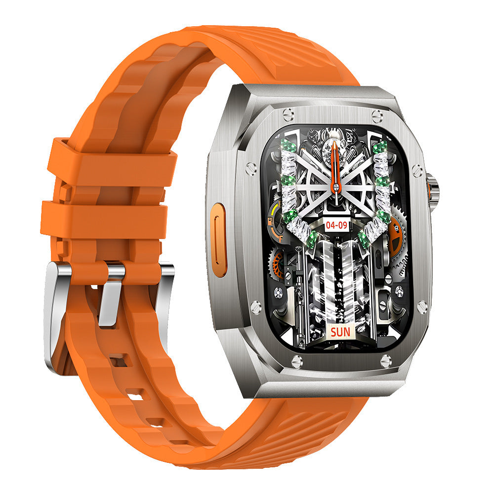 Steel Case Double Strap Sports Watch