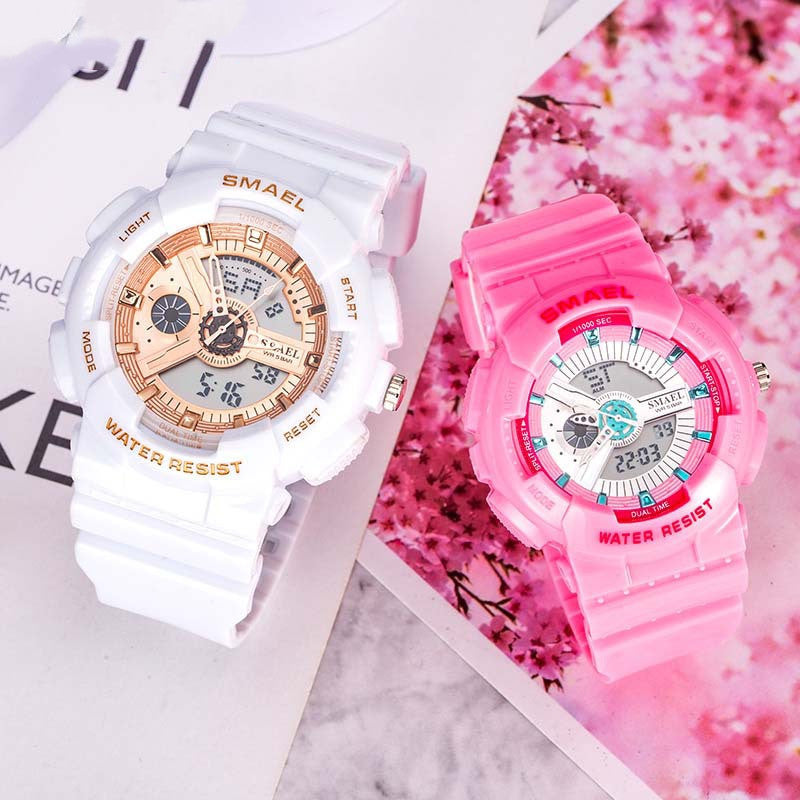 Fashion Sports Waterproof Dual Display Couple Watch Multi-function