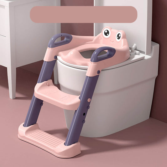 Baby Potty Training Seat Foldable Toddlers Toilet Training Seat with Step for Children Pink