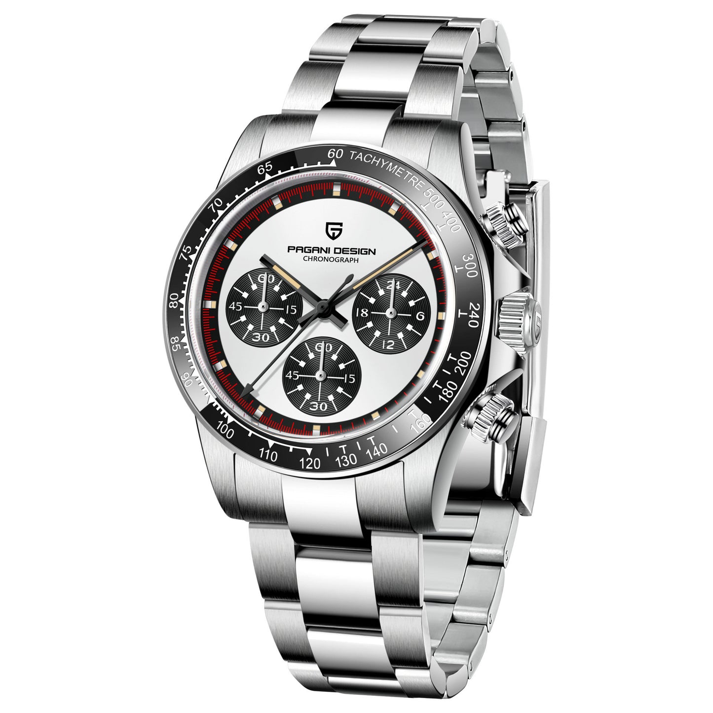 Berjani Quartz Watch Men's Chronograph Stainless Steel