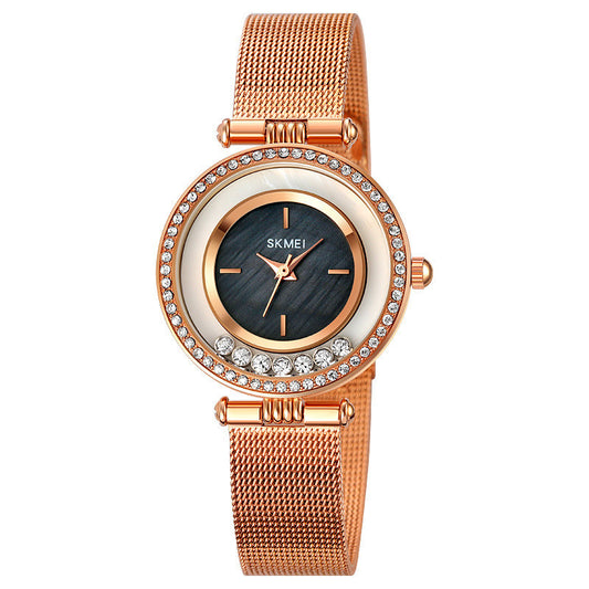 Mesh Belt Mother-of-pearl Face Fashion Ladies Watch