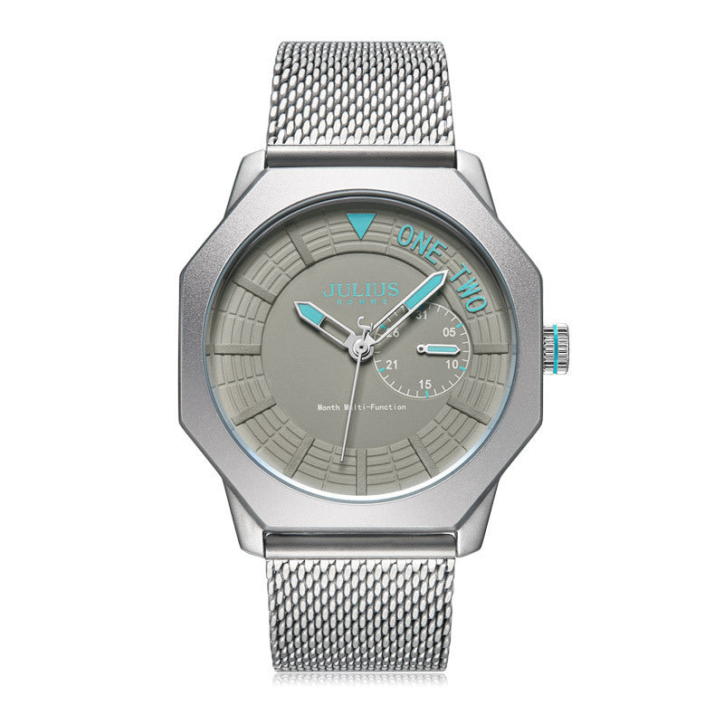 Casual 3D Diamond Two-Disc Waterproof Quartz Watch