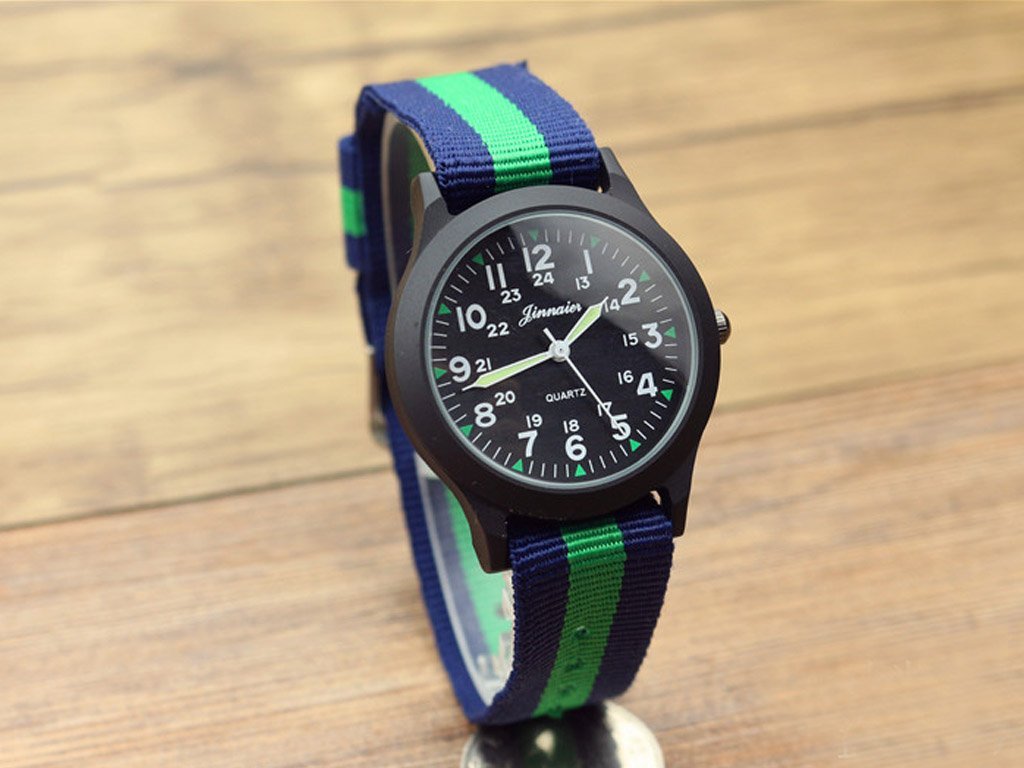 Male and female students outdoor sports nylon watch