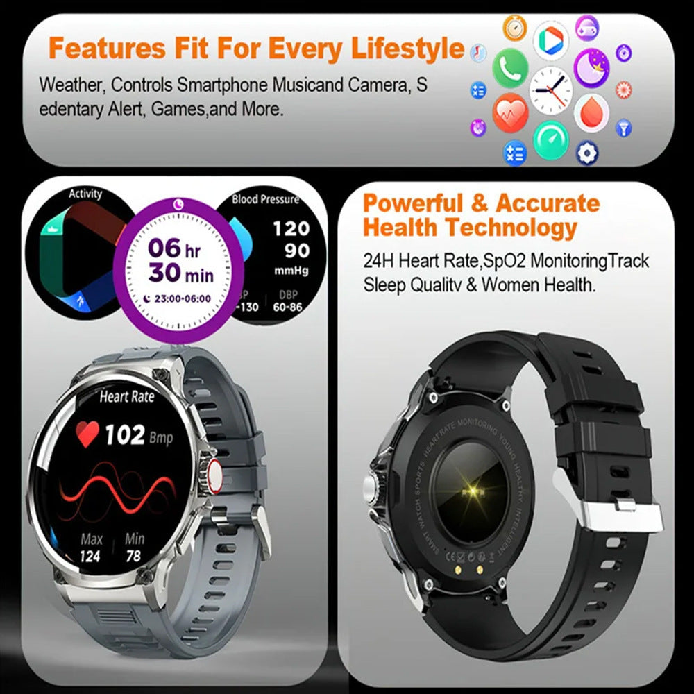 Round Screen Heart Rate Blood Oxygen Multi-sports Watch