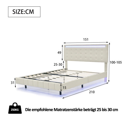 Linen Flat Double Bed