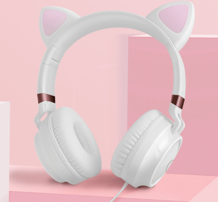 Net Celebrity Cute Female Cat Ear Headset Wired Gaming Gaming Headset