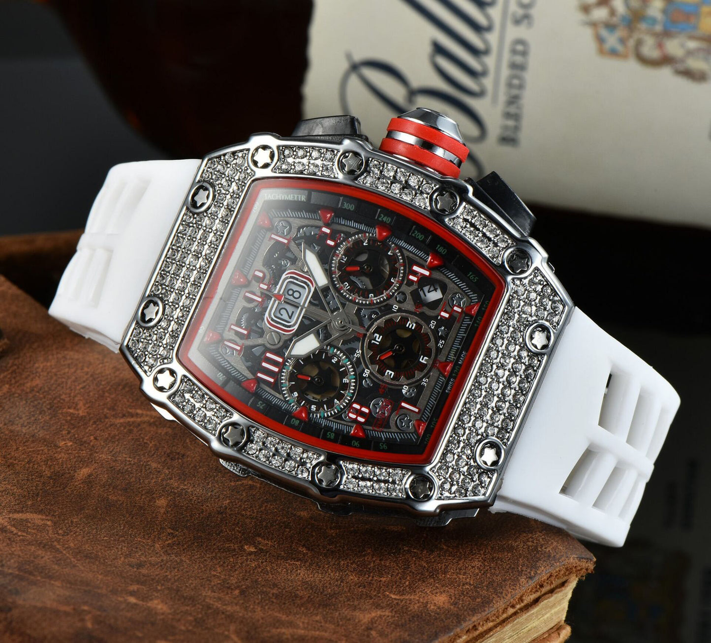 Business Men's Ghost Head Fashion Diamond Gypsophila Watch