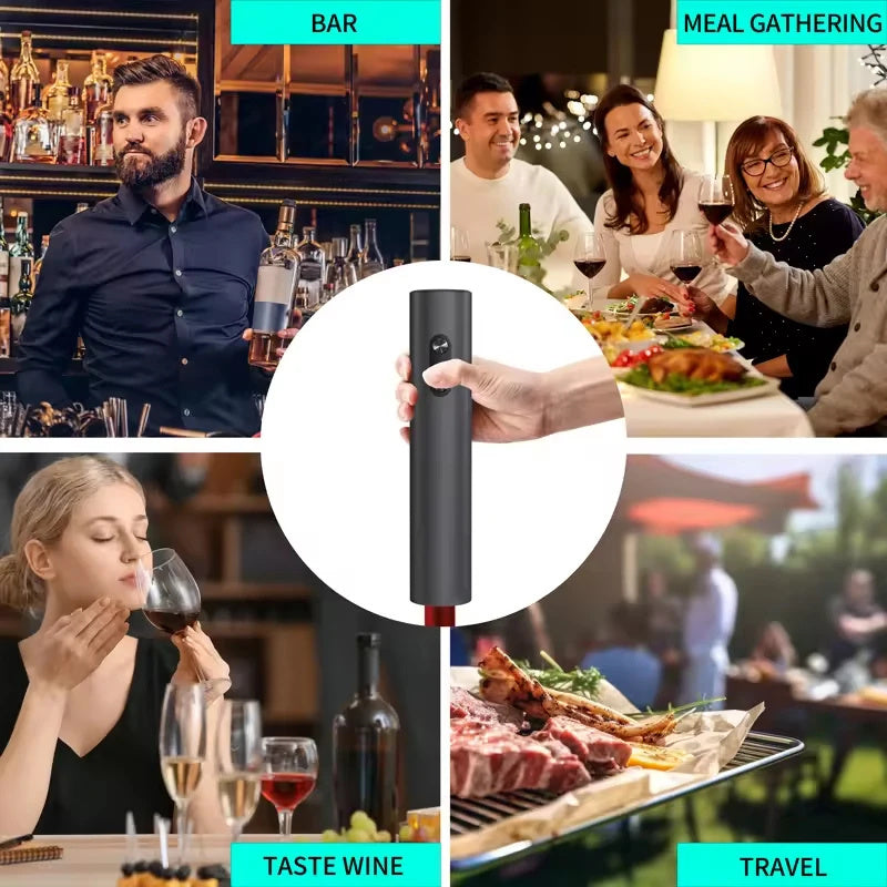 Electric Wine Opener Set Automatic Wine Opener Spiral Corkscrew Battery Powered One-click Button Can Opener For Home Party Bar