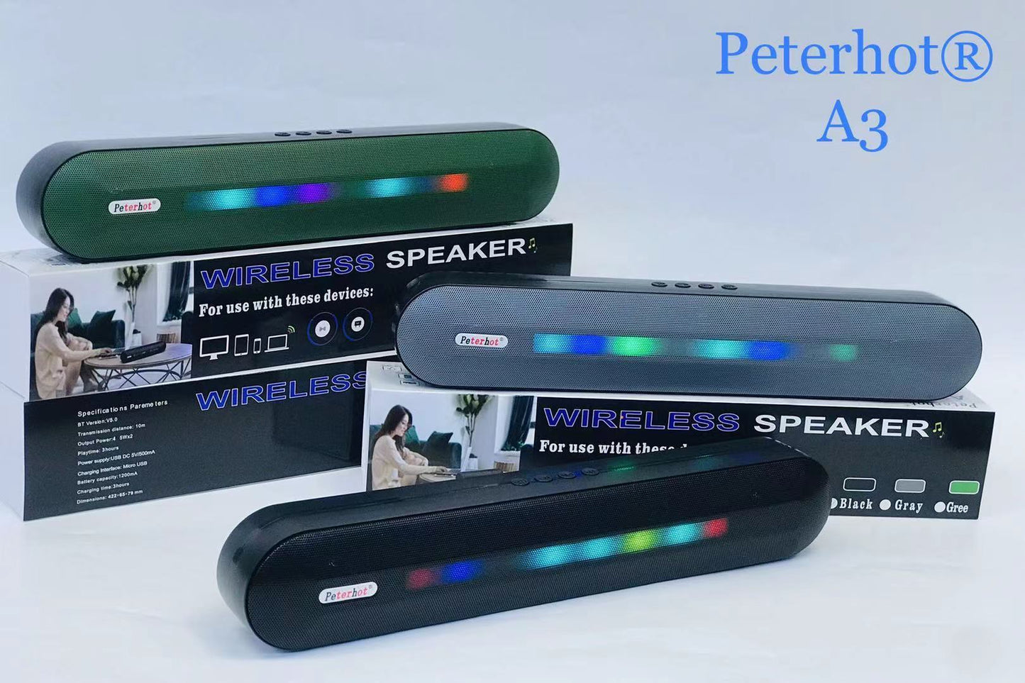 Bluetooth Speaker With Long LED Breathing Light