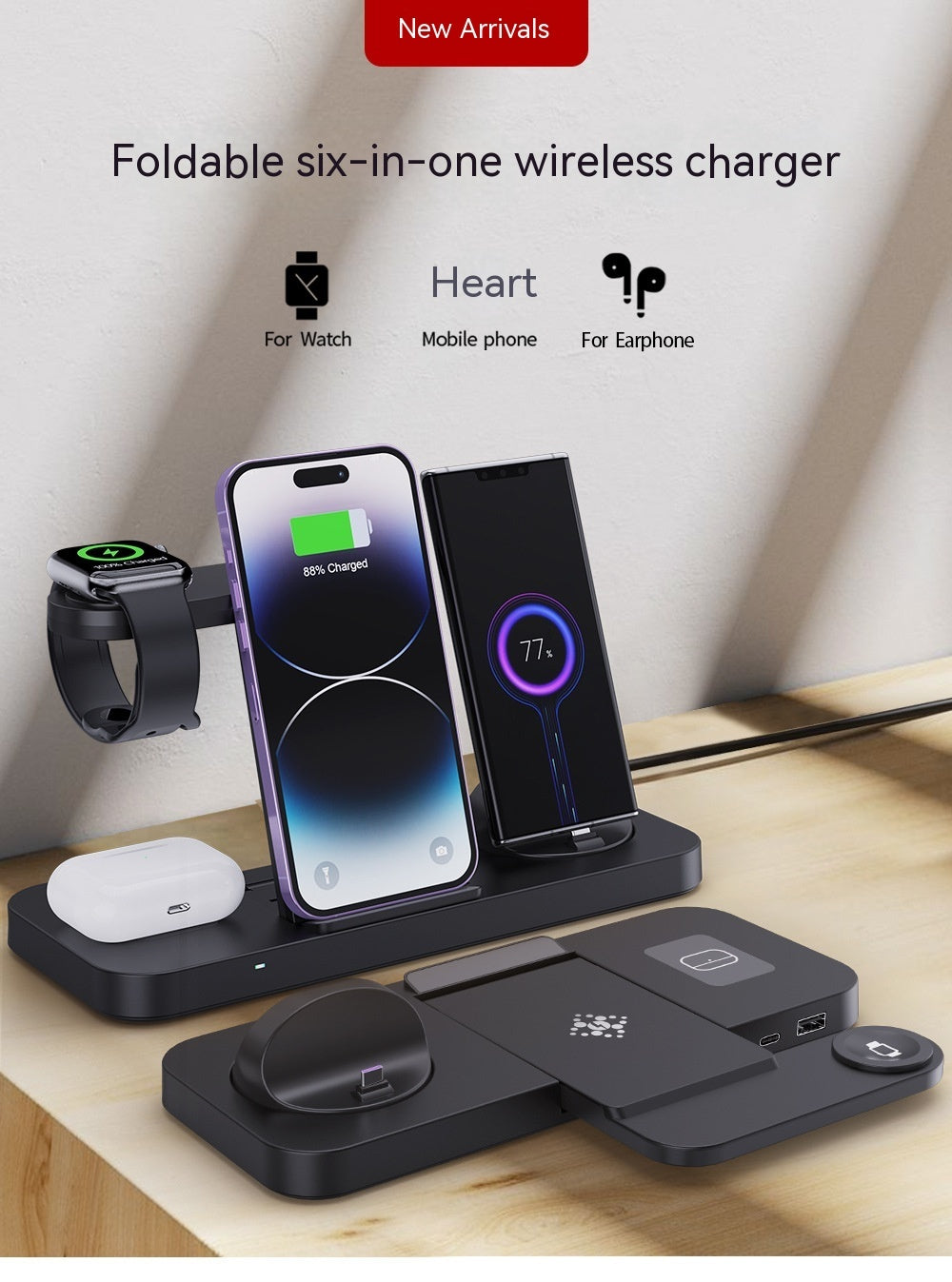 Mobile Phone Headset Watch Three-in-one Wireless Charger