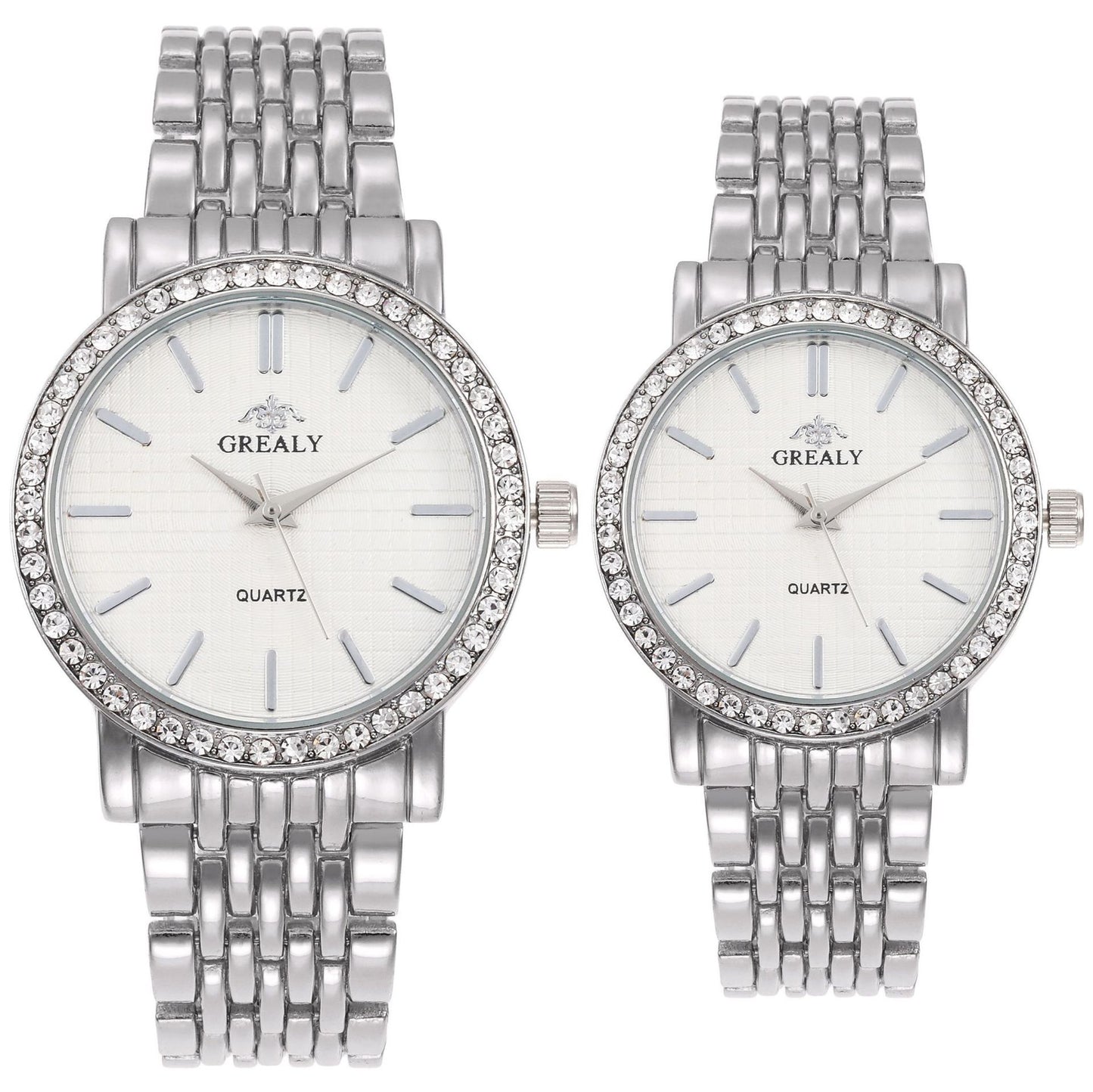 Men's And Women's Simple Casual Quartz Watch With Steel Strap And Diamond