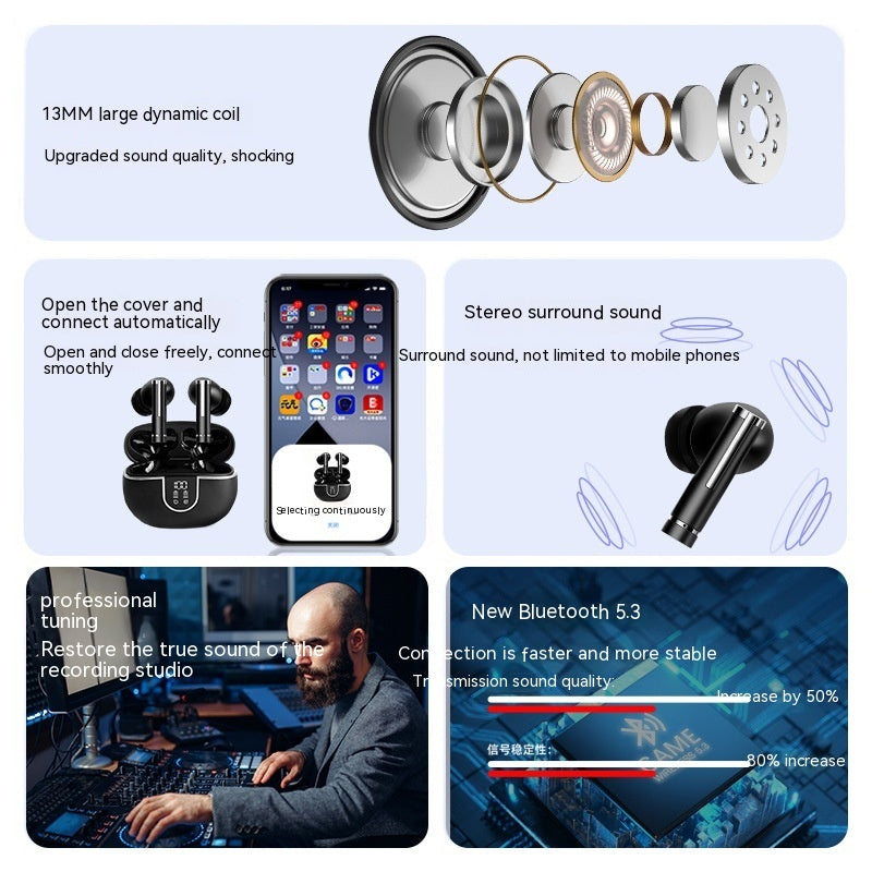 Noise Reduction Ultra-long Life Battery Large Power In-ear Headphones