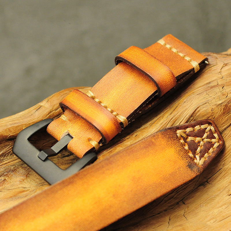 Aviator Vintage Strap Hand Brushed Leather