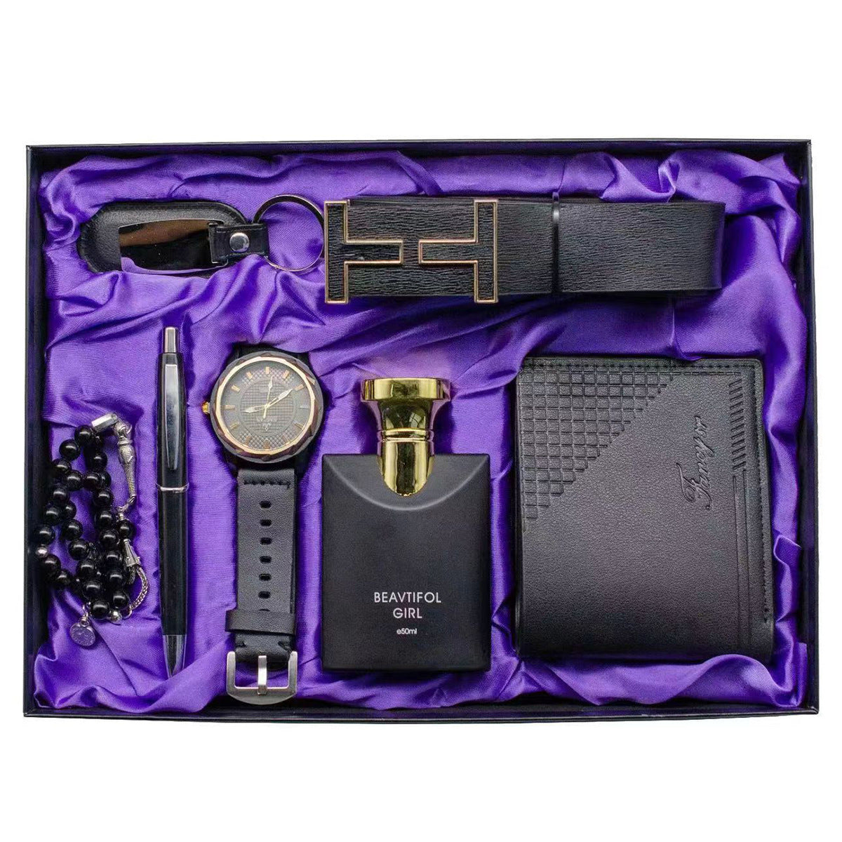 Belt Watch Pen Necklace Perfume Power Bank 6-piece Set