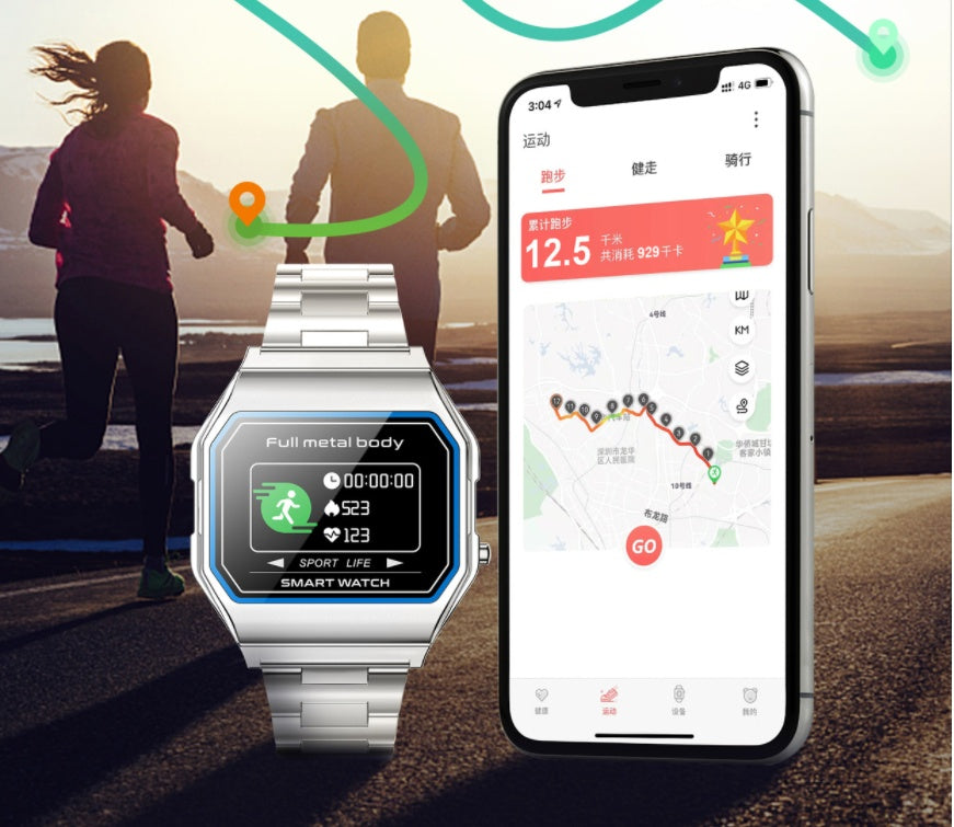 Thin Watch For Blood Pressure And Blood Oxygen Monitoring GPS Track