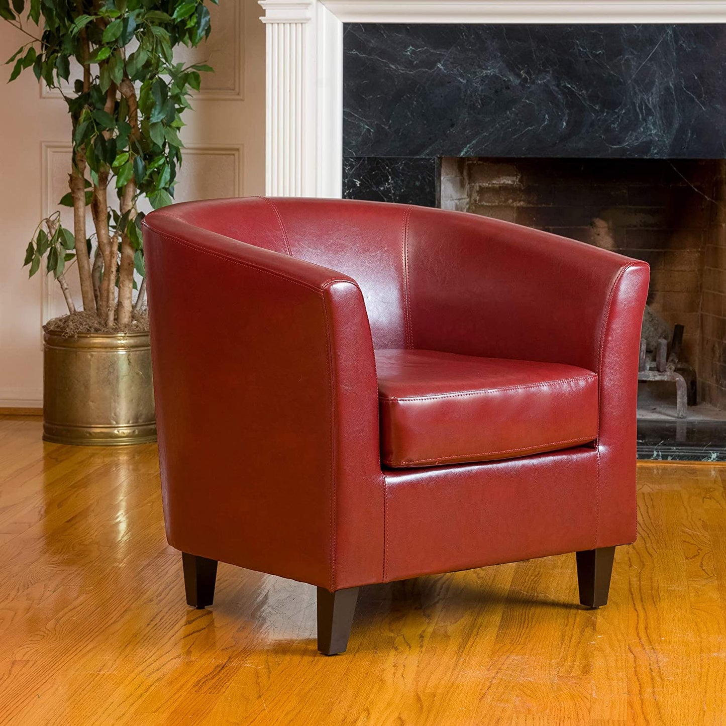 Petaluma Oxblood Red Leather Club Chair