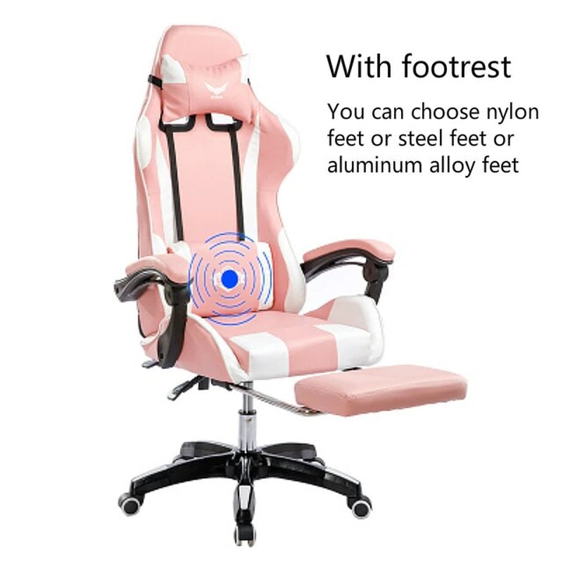 Reclining Office Chair with Footrest Lifted Rotated E-Sports Gaming Chair Household Multi-Function Computer Chair with Massage